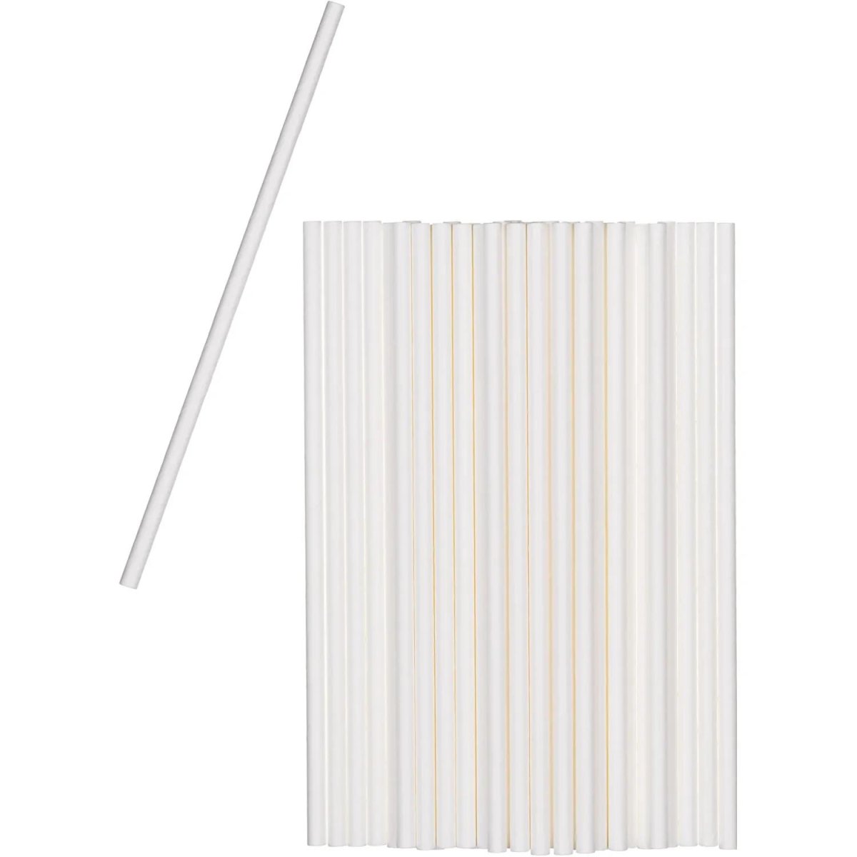 Трубочки для коктейля  бумажная белая 197мм, d-6мм, 2500шт/кор