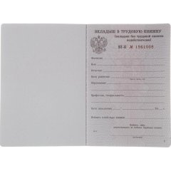 Бланк Вкладыш к трудовой книжке (новый 2023г)