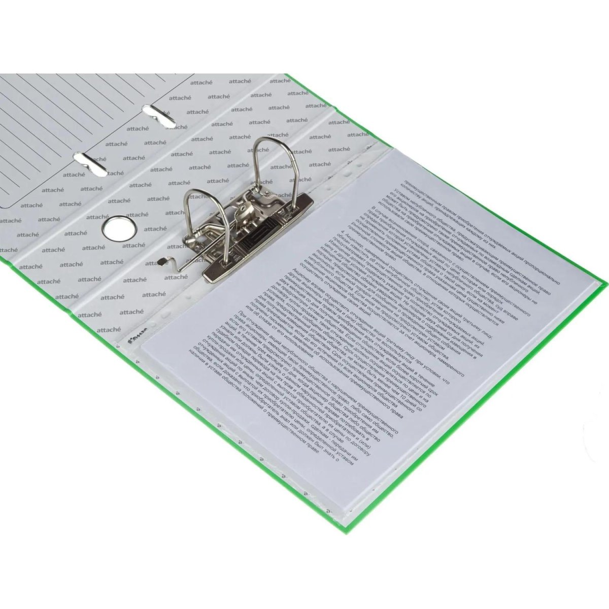 Папка-регистратор 75мм  Attache Neon А4 зеленый б/мет уголка, лам картон