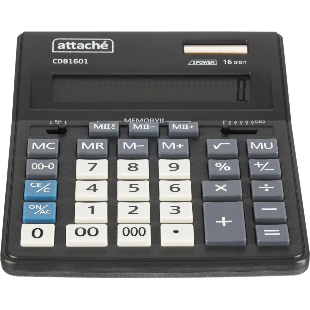 Калькулятор настольный Attache CDB1601-BK 16-разрядный черный 205x155x35 мм