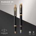 Набор Parker IM Black GT, ручки шариковая+перьевая,1мм,син,под.кор, 2093216