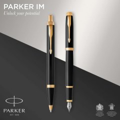 Набор Parker IM Black GT, ручки шариковая+перьевая,1мм,син,под.кор, 2093216