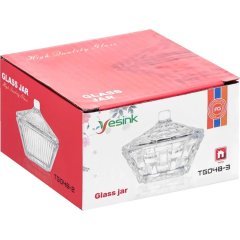 Конфетница с крышкой Рождество 7,7х6см, прозрачная   10892893