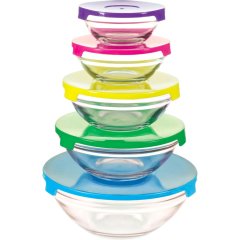 Миска со стеклянной крышкой набор 5шт INSALATO (150/210/360/510/920мл)