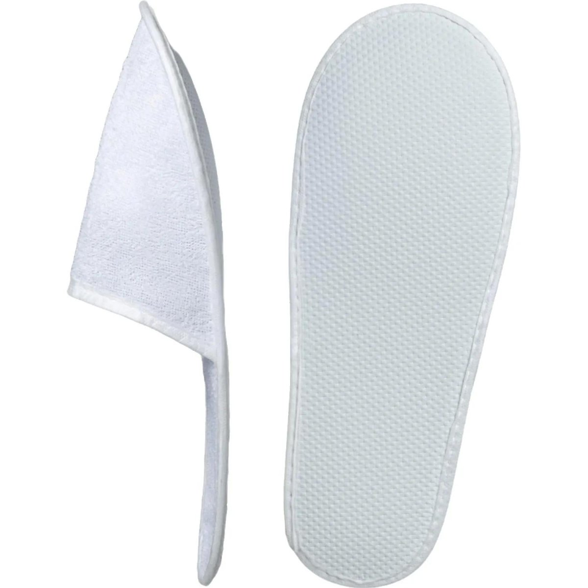 Тапочки одноразовые махровые закрытый мыс белые 100 пар