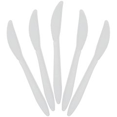 Нож одноразовый 163 мм, бел.,кукурузный крахмал, 50 шт/уп GREEN MYSTERY