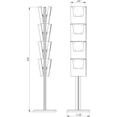 Стойка напольная Волна 8 карманов А4 двусторонняя 06369.01.01 