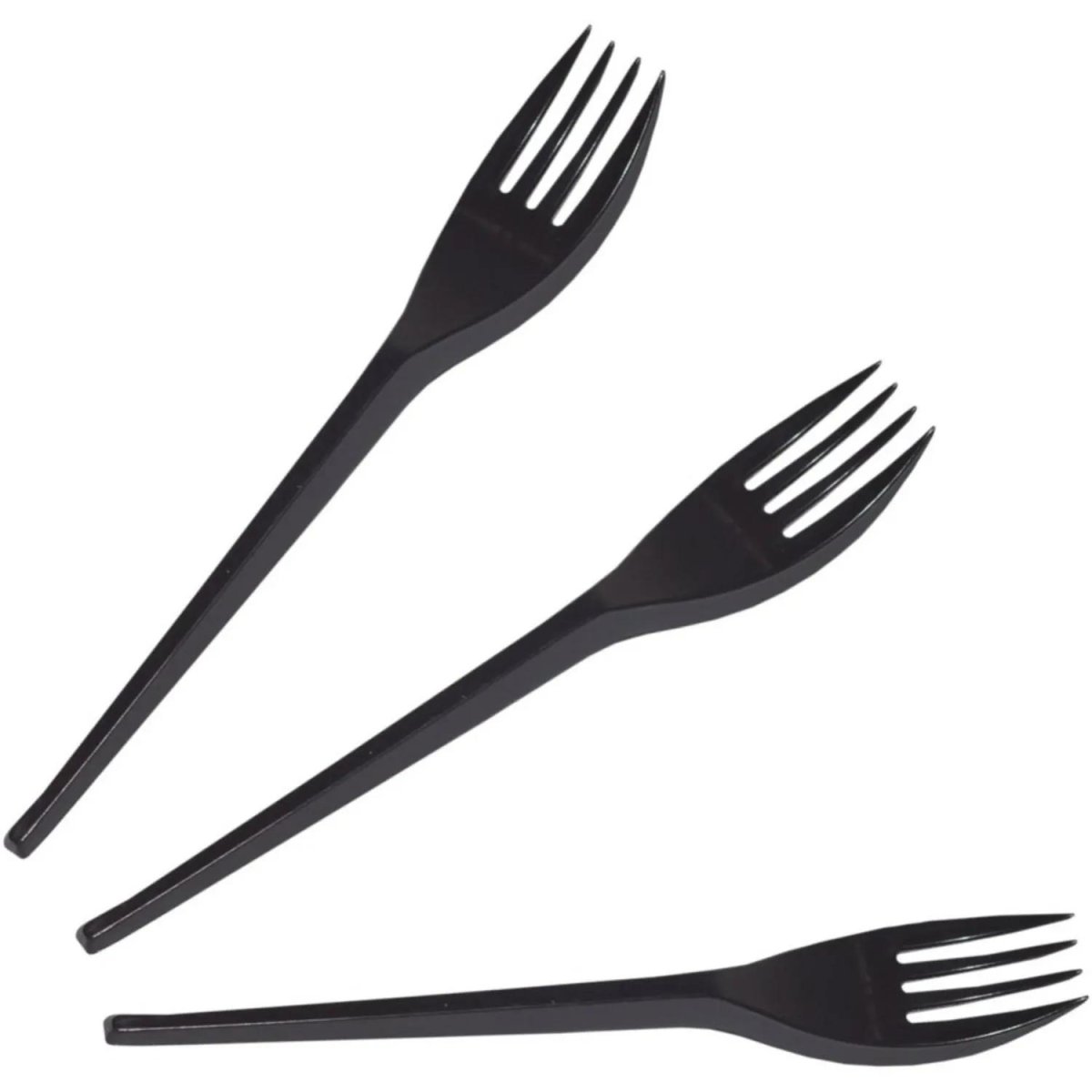 Вилка одноразовая 165мм, черная, ПС 100шт/уп