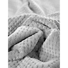 Плед велсофт  150х200см серый рубчик 15-4101 G