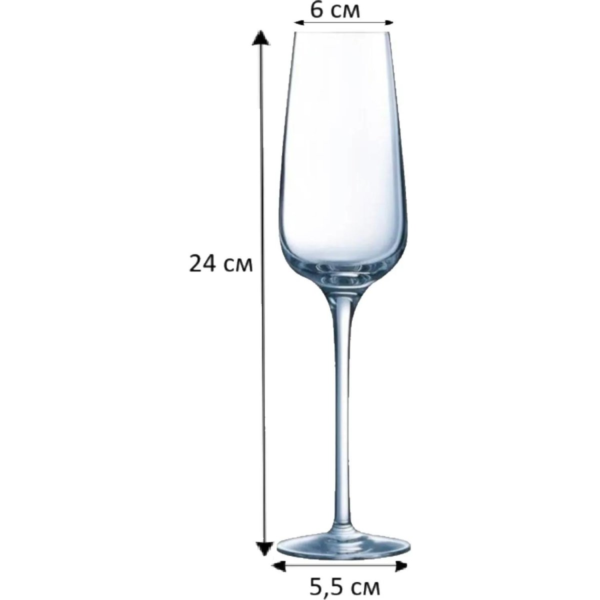 Бокал -флюте 210 мл. d=60 мм. h=240 мм. хр.стекло Сублим 54971 (6шт/уп)