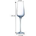 Бокал -флюте 210 мл. d=60 мм. h=240 мм. хр.стекло Сублим 54971 (6шт/уп)