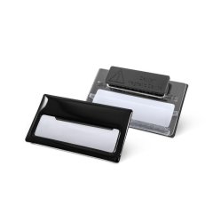 Бейдж с окном для сменной информации,  размер  70x40 мм, черный, на магните