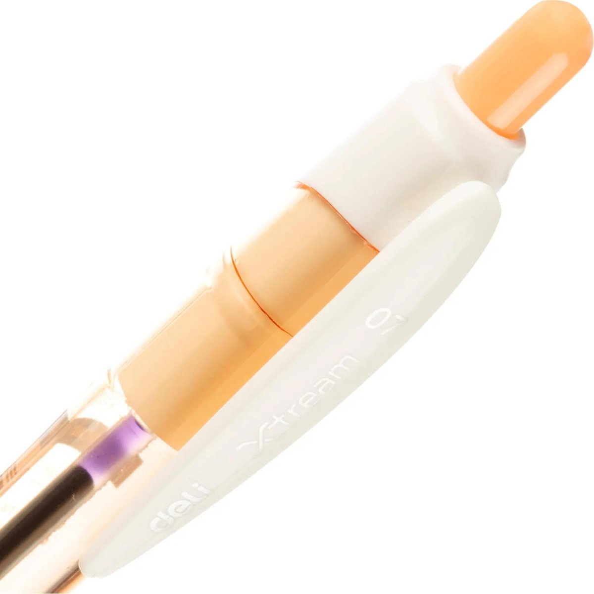 Ручка шариковая автомат. Deli EQ46 игольч.нак,0,7мм,син,резин.грип,4цв асс