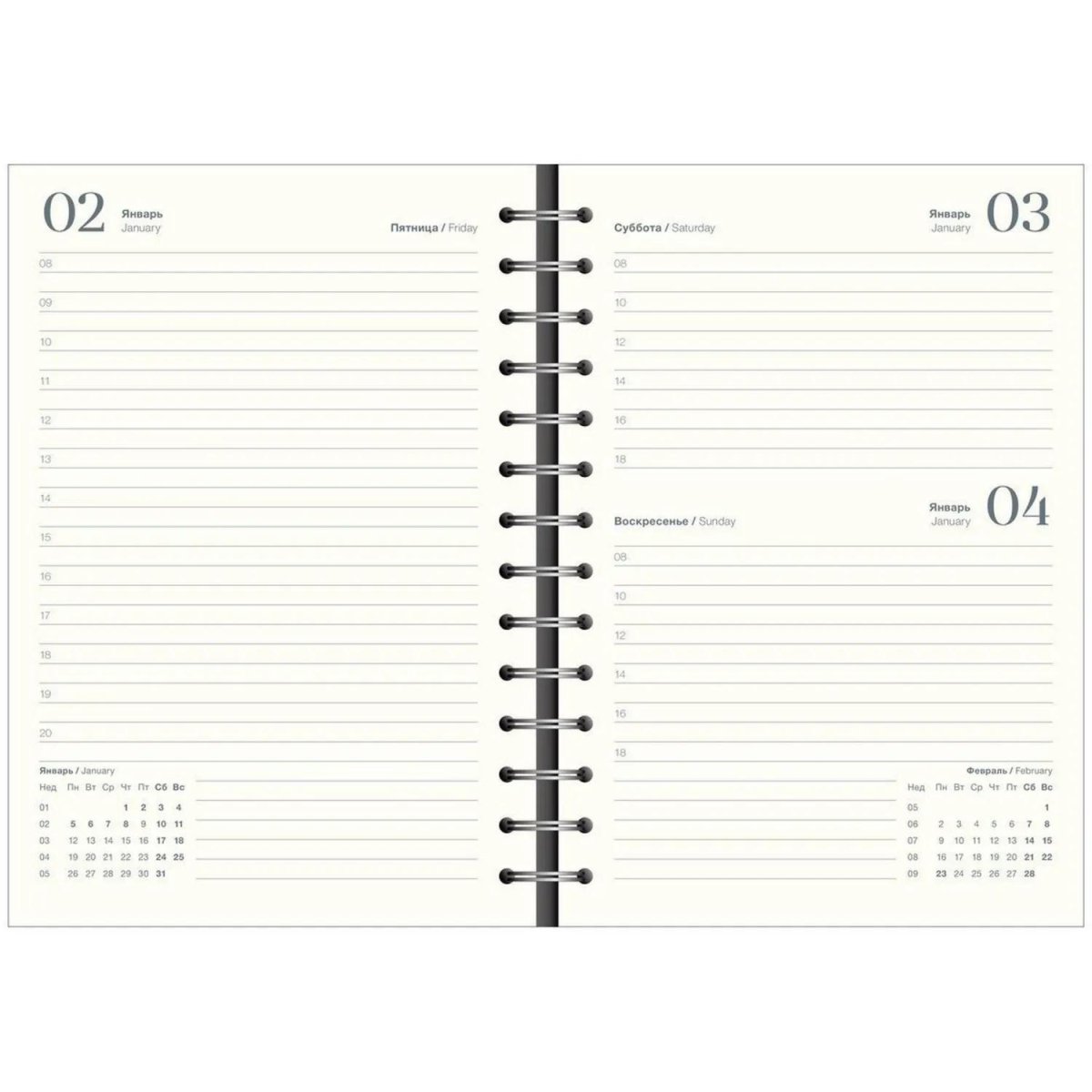 Ежедневник датированный 2026 IF 14х20см 160л, на спир, Basic I1751emb/blue